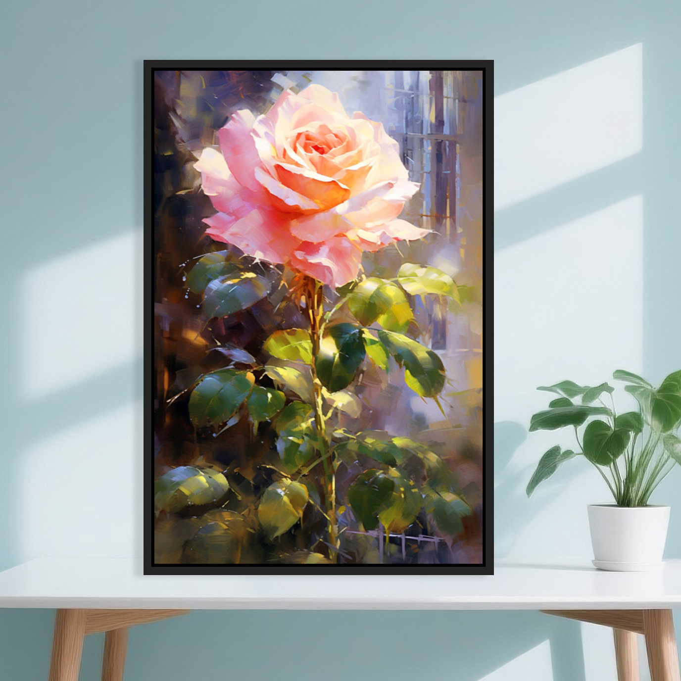 植物花卉唯美治愈风景diy数字油画手绘填色玄关家居装饰画挂画