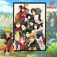 Naruto Ninja Zi также также семейный портрет аниме DIY Digital Oil Paising