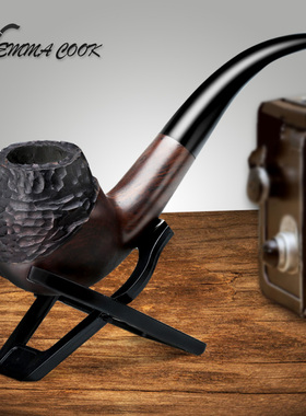 EMMACOOK烟斗手工老式实木烟丝进口石楠木烟叶旱烟斗男士烟袋烟锅