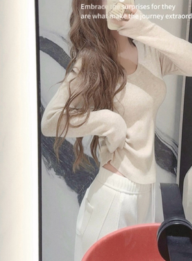 LISEYEN设计师原创 超级无D显白！酱紫色圆领弹力打底针织衫内搭