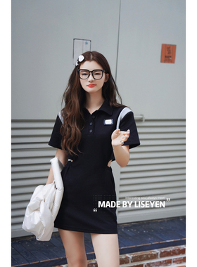 LISEYEN 夏秋设计师原创 学姐网球裙 松紧腰