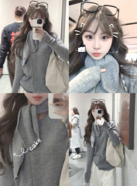 LISEYEN设计师款 小灰灰 含羊毛30%羊毛 手感好~已定版针织衫上衣