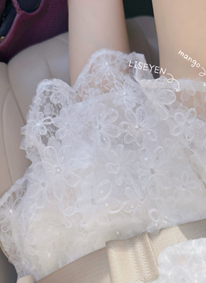 LISEYEN设计师款 原创 立体花朵蝴蝶结娃娃吊带连衣裙小众设计感