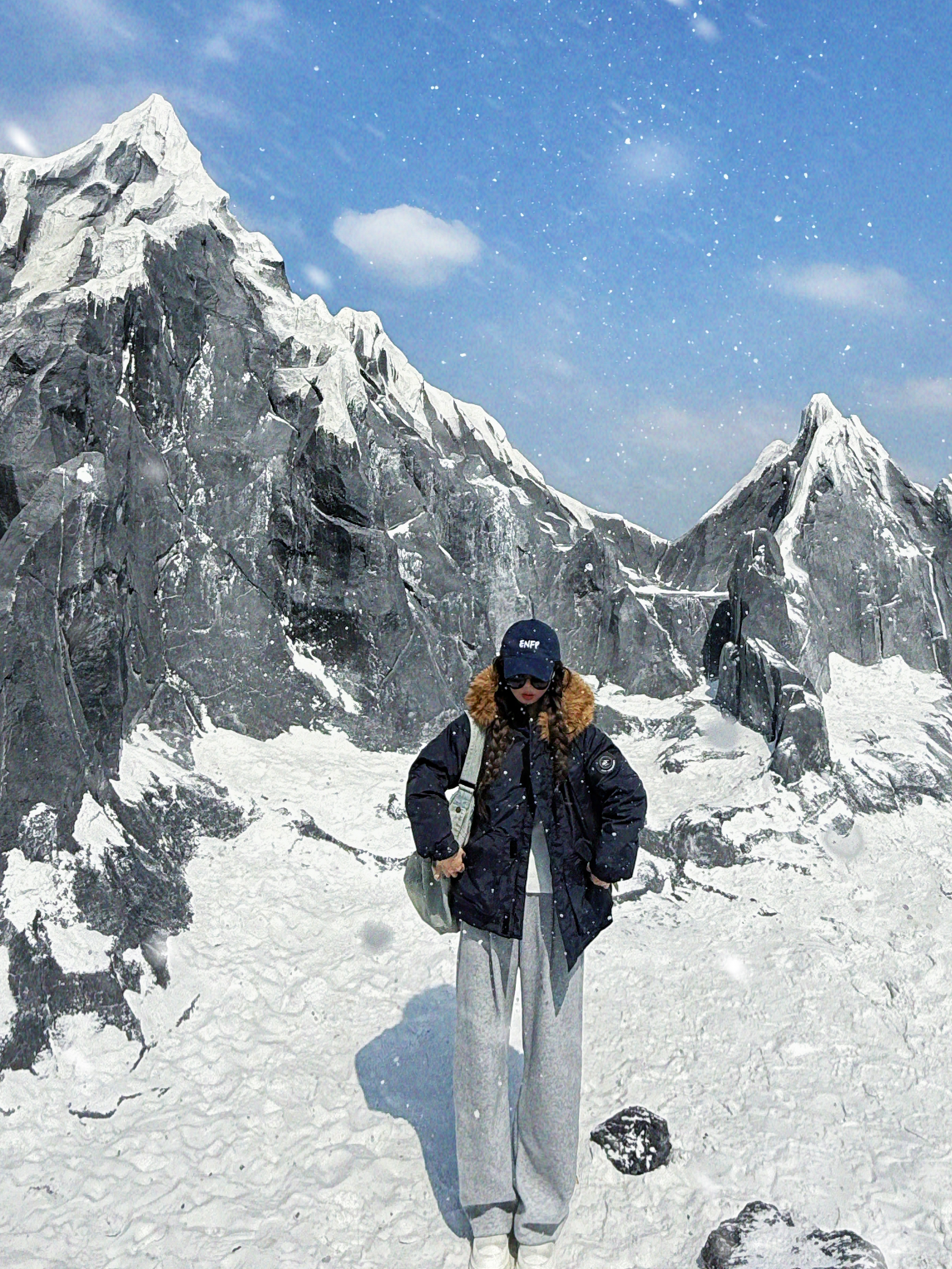 LISEYEN设计师原创 加绒松紧腰宽松秋冬运动休闲裤女冬季直筒加厚