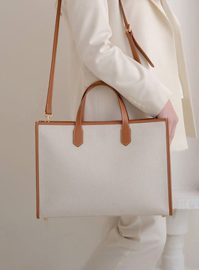 韩国Theaction横款托特包潮流青年男女手提帆布包磁扣单肩斜挎包