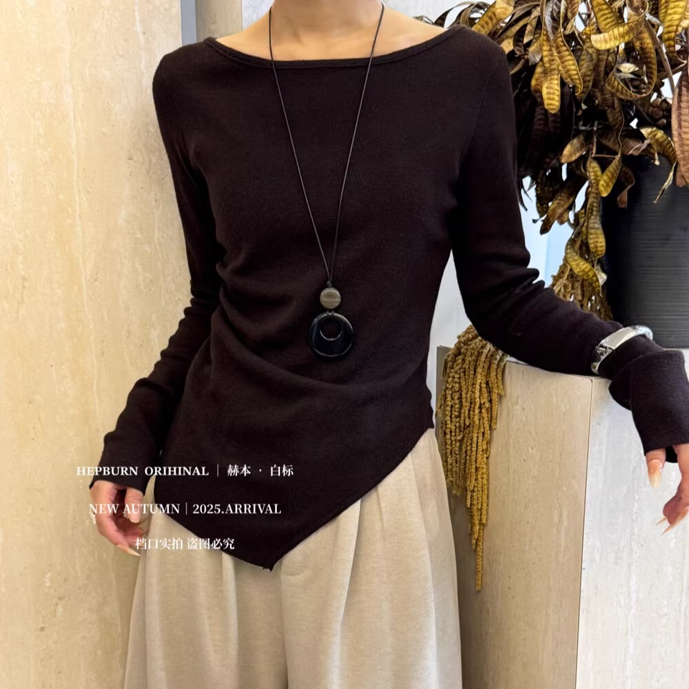 HEPBURN赫本设计感不规则小衫