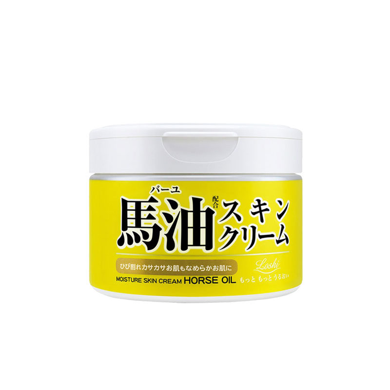 loshi日本进口马油保湿滋润面霜1罐夏季女补水身体乳护肤品220ml