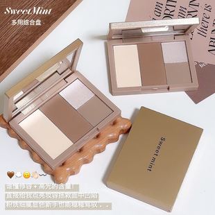 sweetmint多用综合盘 哑光高光提亮自然立体鼻影易上色修容一体盘