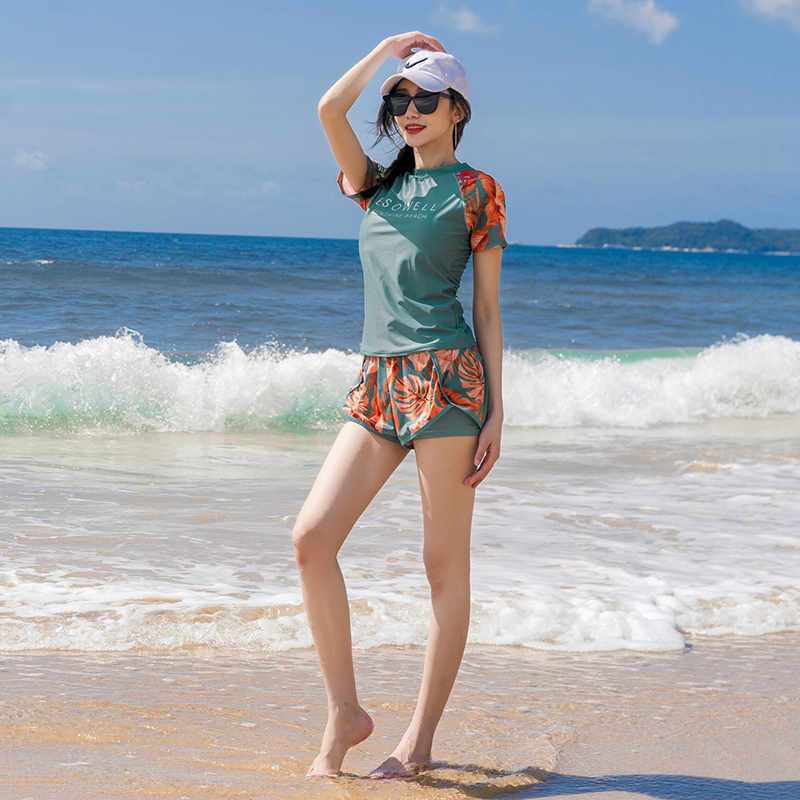 【轻奢】两件套泳衣运动风分体式