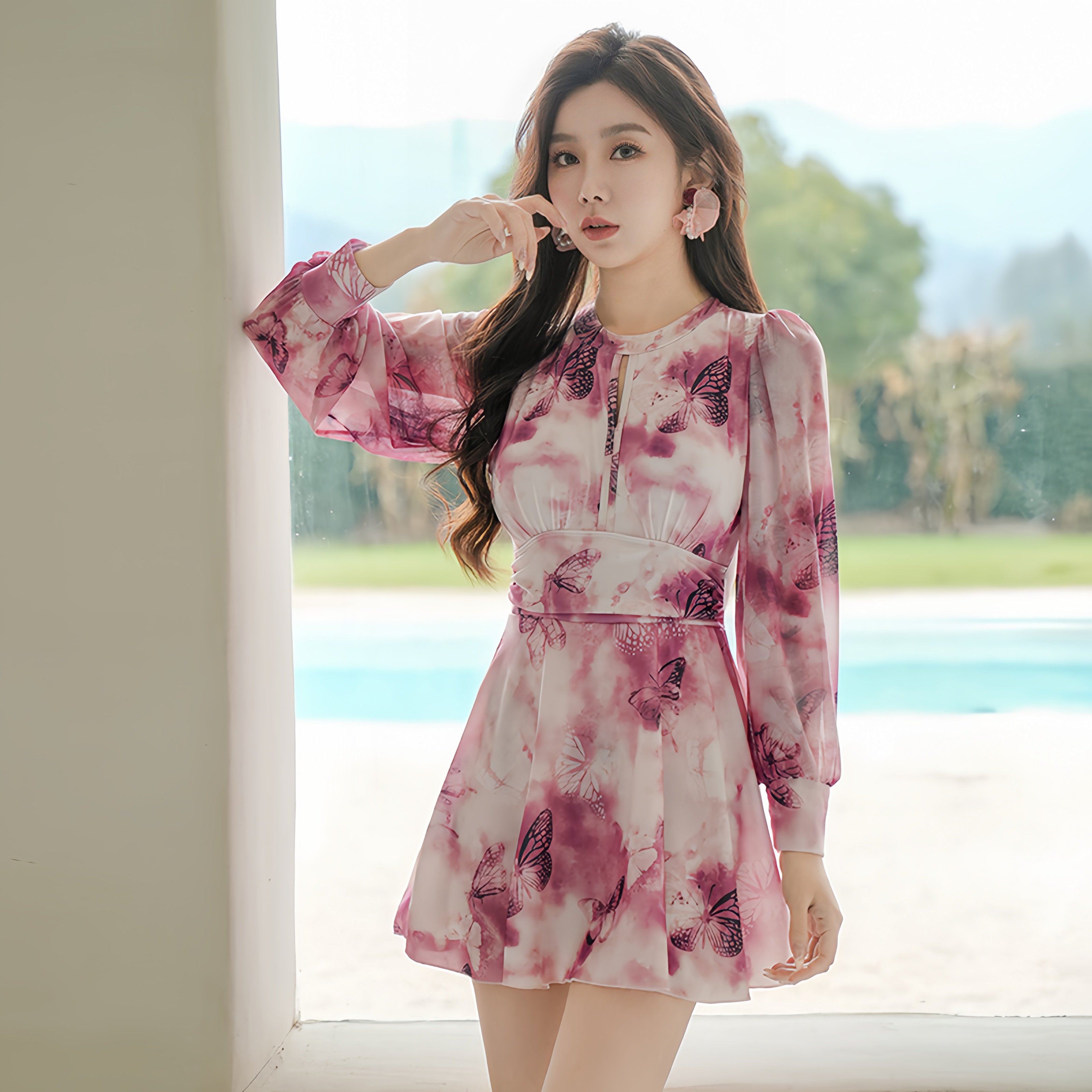 大码泳衣女2026年新款保守高级感遮肚显瘦泡温泉连体裙式绝美泳装