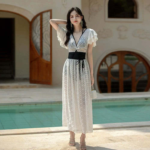 【轻奢】漂亮洋气长裙连体泳衣