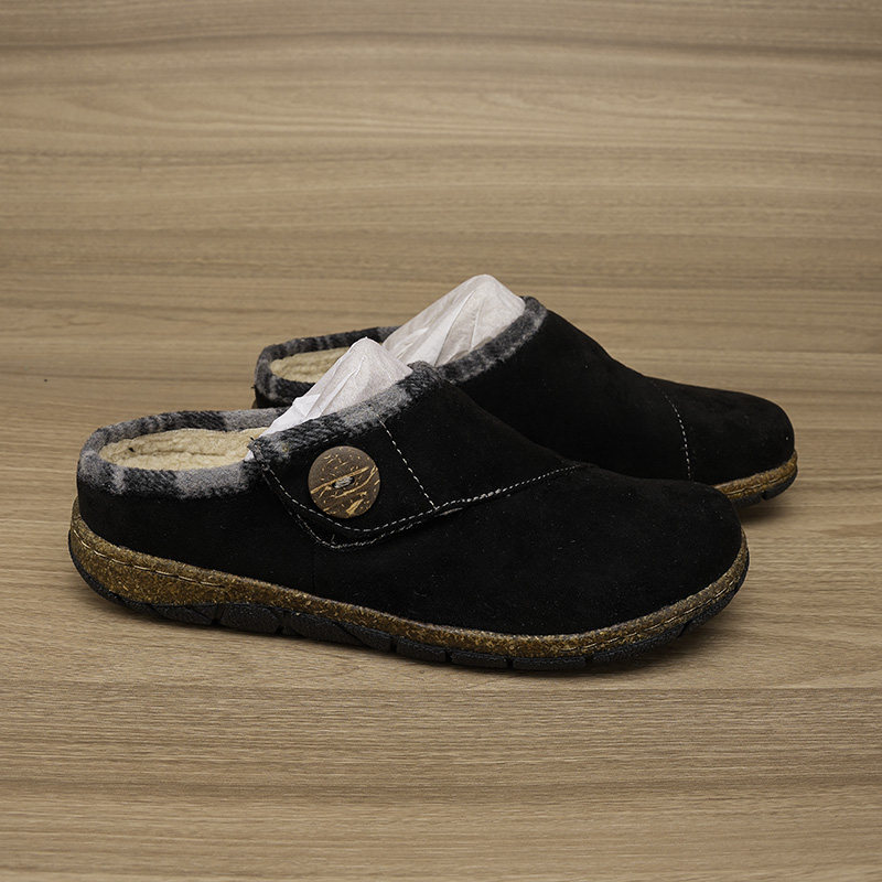 12.7 O.R 秋冬季软木加绒保暖勃肯拖鞋男女休闲加毛包头半拖鞋