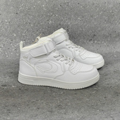 J.S 休闲风高帮板鞋 百搭小白鞋 1.5 舒适学生青少年运动鞋 探五