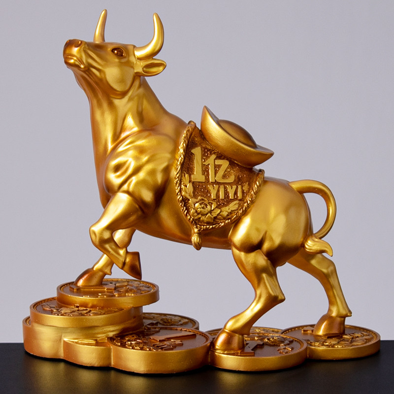 牛转乾坤招财金钱牛摆件财富金牛华尔街生肖牛新年财运吉祥物礼品