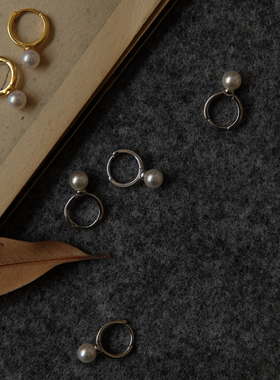 VNJEWELRY925银珍珠耳环耳钉
