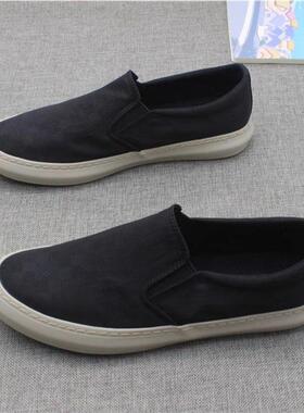 〖MessContiy Tsmr〗好脚感会说话~透气帆布鞋男一脚蹬懒人乐福鞋