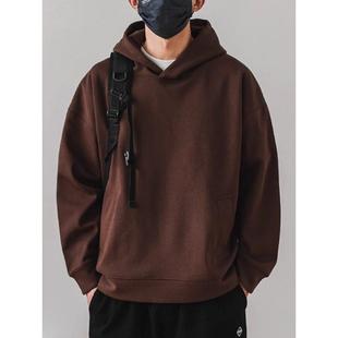 纯色连帽卫衣男日系复古百搭宽松上衣外套 BIAS潮牌秋季 neith