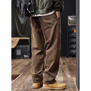 neith 男秋冬直筒阔腿牛仔休闲裤 BIAS美式 裤 水洗覆古春秋工装