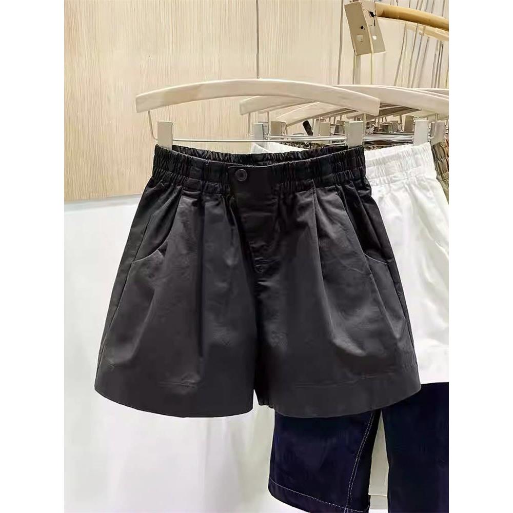 休闲阔腿短裤女夏季新款大码宽松显瘦时尚百搭高腰A字五分热裤薄