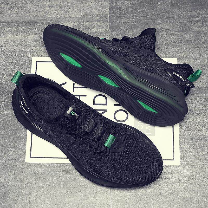 男鞋夏季透气2024飞织网面鞋舒适轻便男士厚底增高跑步休闲运动鞋