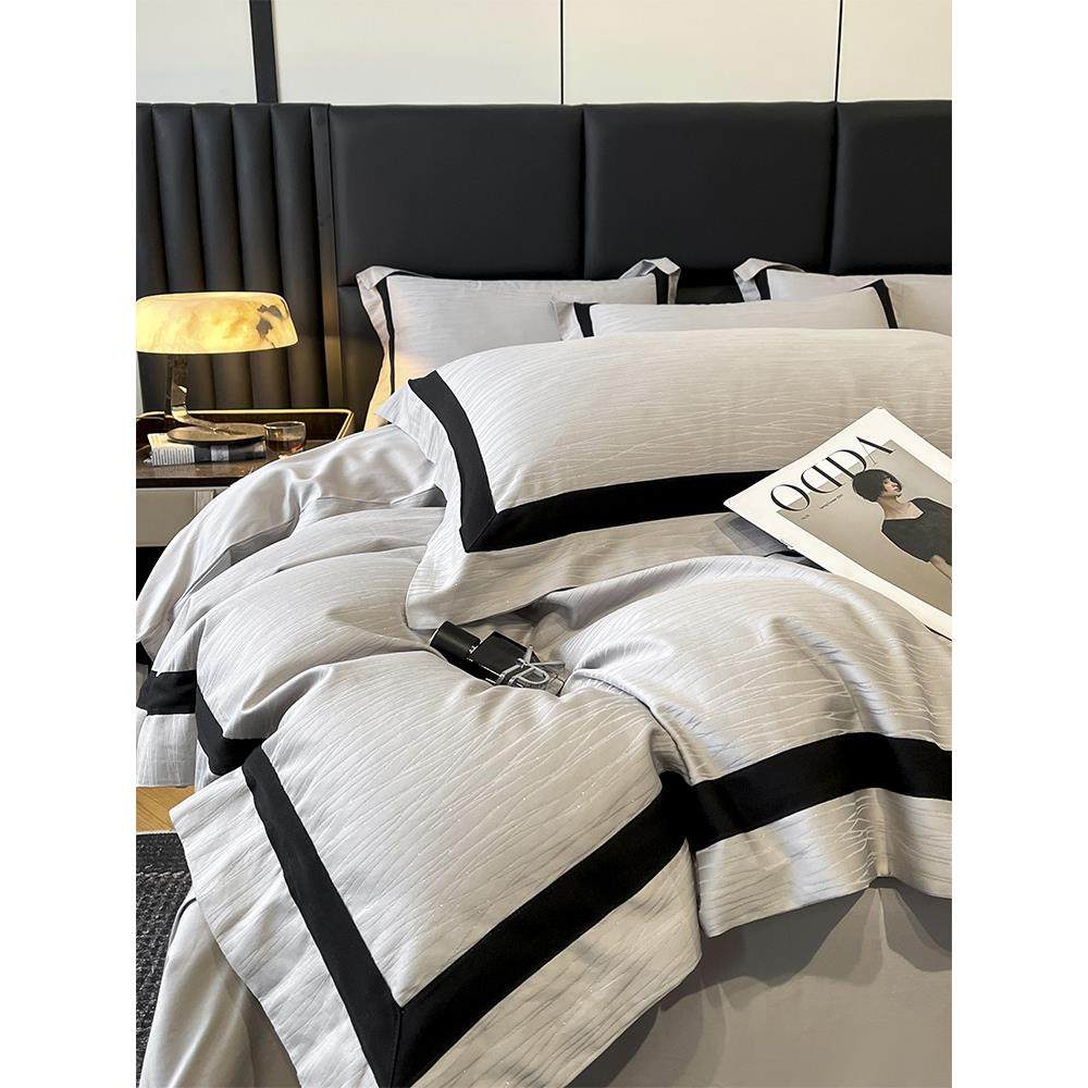 高端无障碍豪华风格天丝棉提花四件套软裸床单被套床单酒店床上用,床上用品,学生床品套件,淘宝优惠券,粉丝福利购,淘宝优惠卷