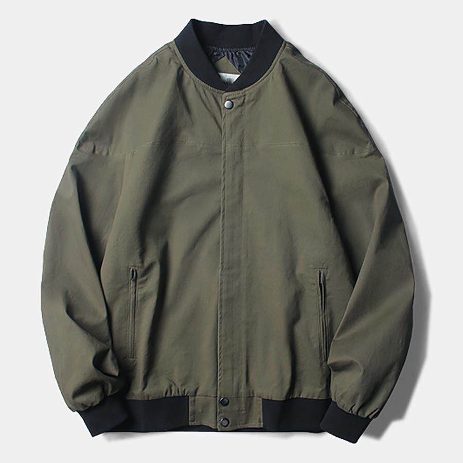 MUSONMU简约立领棒球服男宽松短款夹克教练服春季外套时尚飞行服