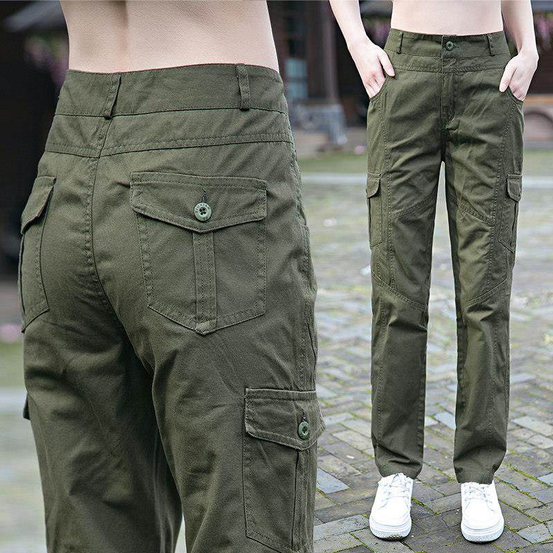 直筒工装裤女款2025新款春秋酷飒风纯棉修身显瘦高腰休闲裤子高端,女装/女士精品,大码裤装,淘宝优惠券,粉丝福利购,淘宝优惠卷