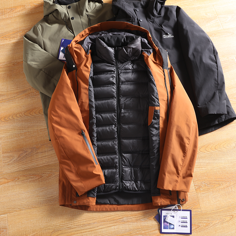 三合一防水保暖冲锋衣羽绒服外套