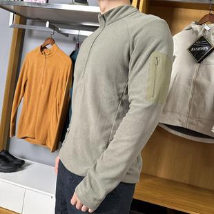 飞禽户外轻量速干恒温半拉链抓绒衣 秋冬男多功能立领休闲T恤打底