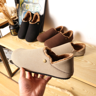 设计师线 加绒保暖懒人一脚蹬休闲勃肯鞋 冬季 男士 新品 私渠订单