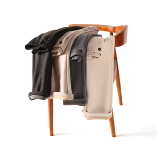 简约纯色百搭小直筒休闲长裤 高质感小轻奢绵羊毛混纺秋冬厚款 男士