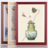 实木国画装 裱钻石画框拼图框书法字画框卡纸宣纸相框挂墙任意尺寸