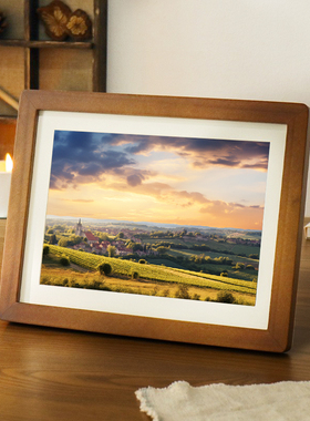 实木圆角实木6寸5相框摆台A4证件画框7810寸方形拼图照片挂墙框架