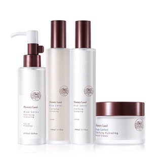 温和补水保湿 花肌粹花颜悦色礼盒蓝莲净润套装 护肤 land flowery