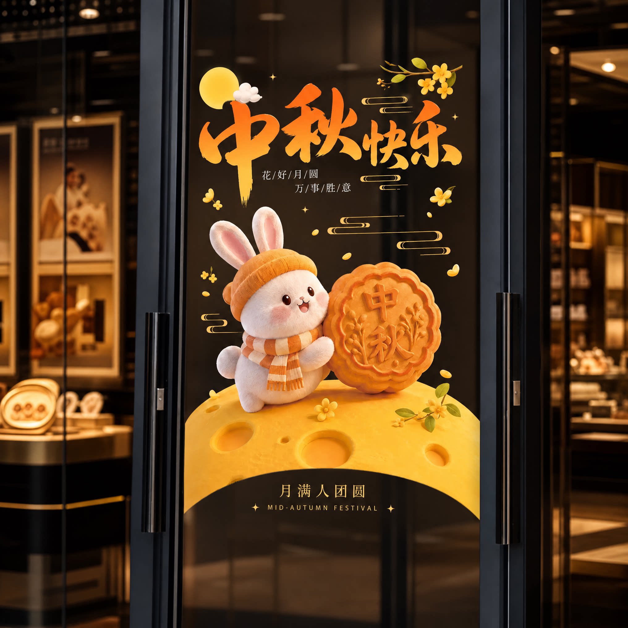 如君自粘贴节日活动静电玻璃贴纸