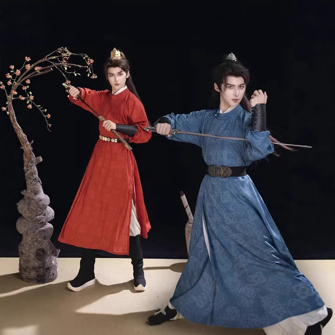 花朝记原创【洛青玄】汉服唐制圆领袍李白男女款侠客风缺胯袍春秋