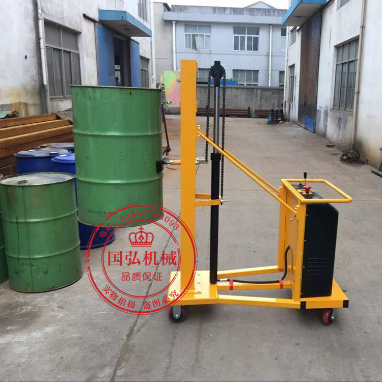 电动油桶堆高车 装卸车提升搬运自提升降电动液压搬运车