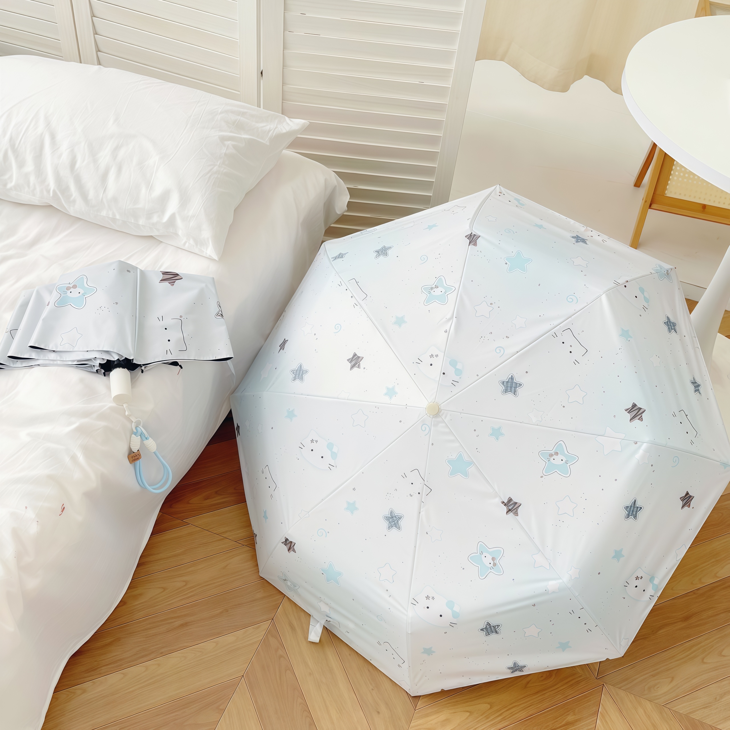 Hellokitty渐变晴雨伞两用折叠黑胶防晒紫外线学生全自动太阳伞女