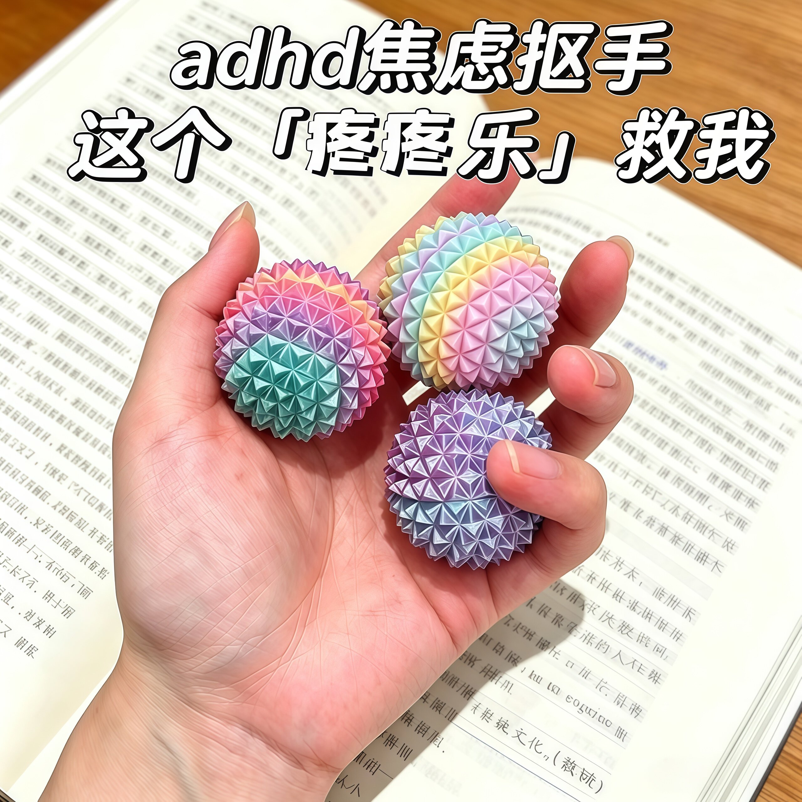 解压玩具adhd疼疼乐按摩球感官石疼疼球桌面稳定情绪缓解焦虑神器