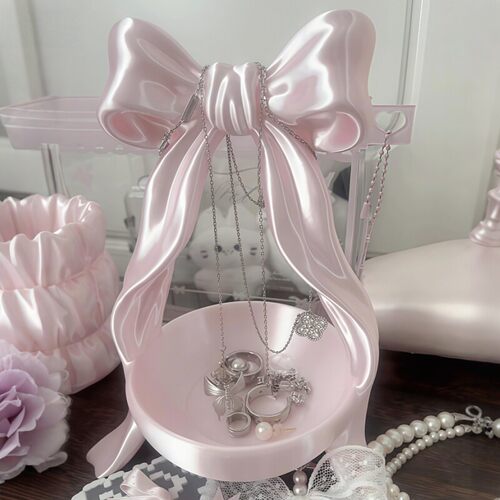 公主的首饰架！蝴蝶结首饰架家用桌面梳妆台创意项链戒指展示架子