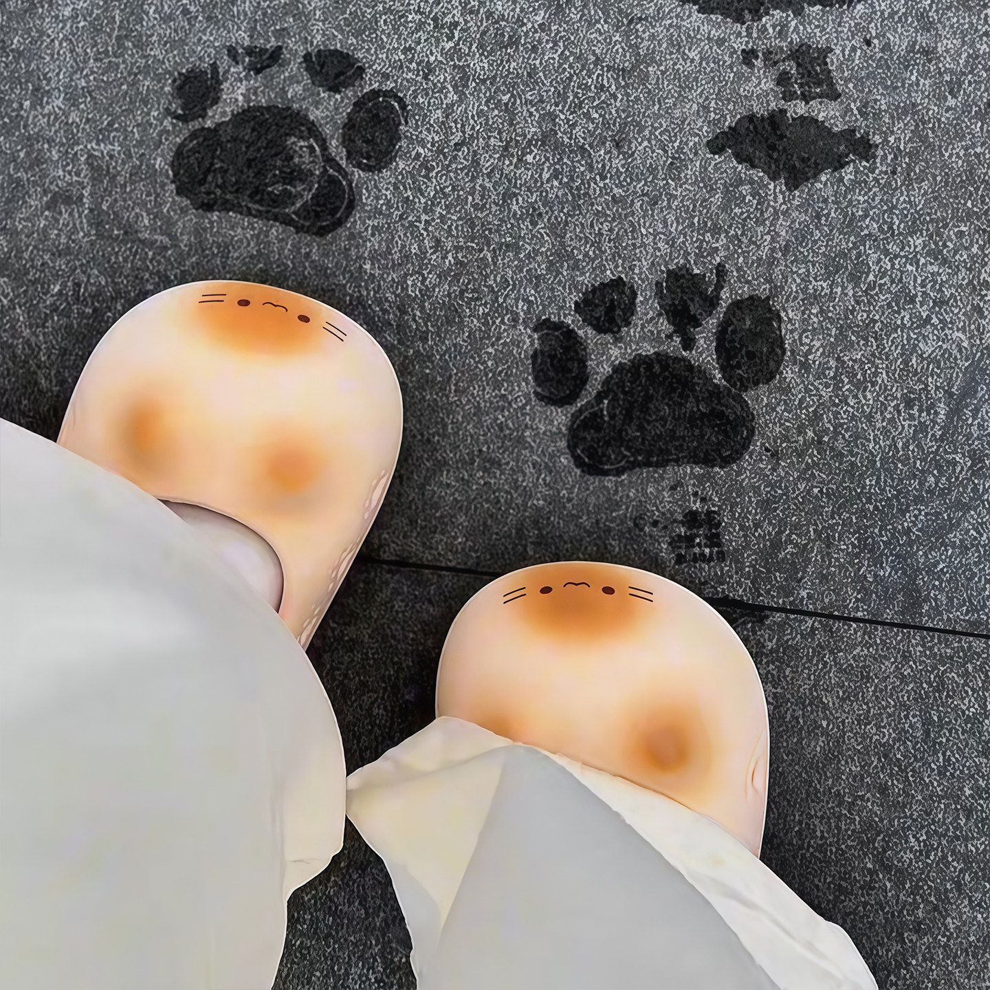 【一步一个小猫爪印】可爱厚底拖鞋2026新款夏季包头沙滩防滑凉拖