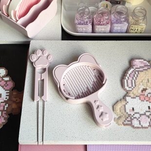 拼豆豆铲可爱喵喵铲多功能不卡豆丝滑收纳盒拼豆辅助工具收纳神器