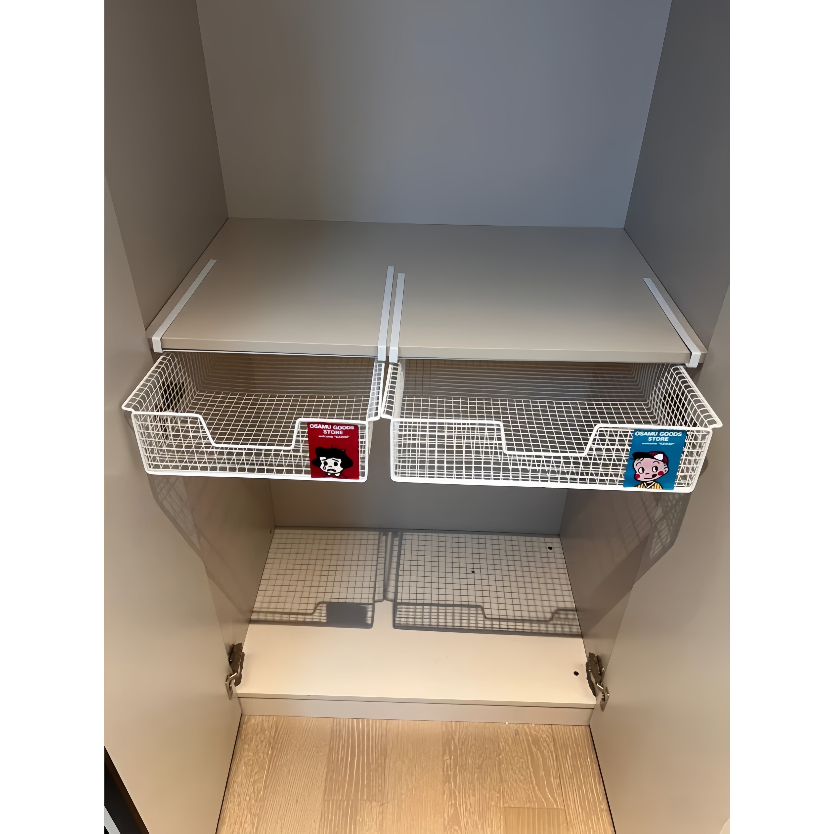 家用分层悬挂挂篮衣柜下挂置物架桌下挂篮免打孔吊柜收纳架子