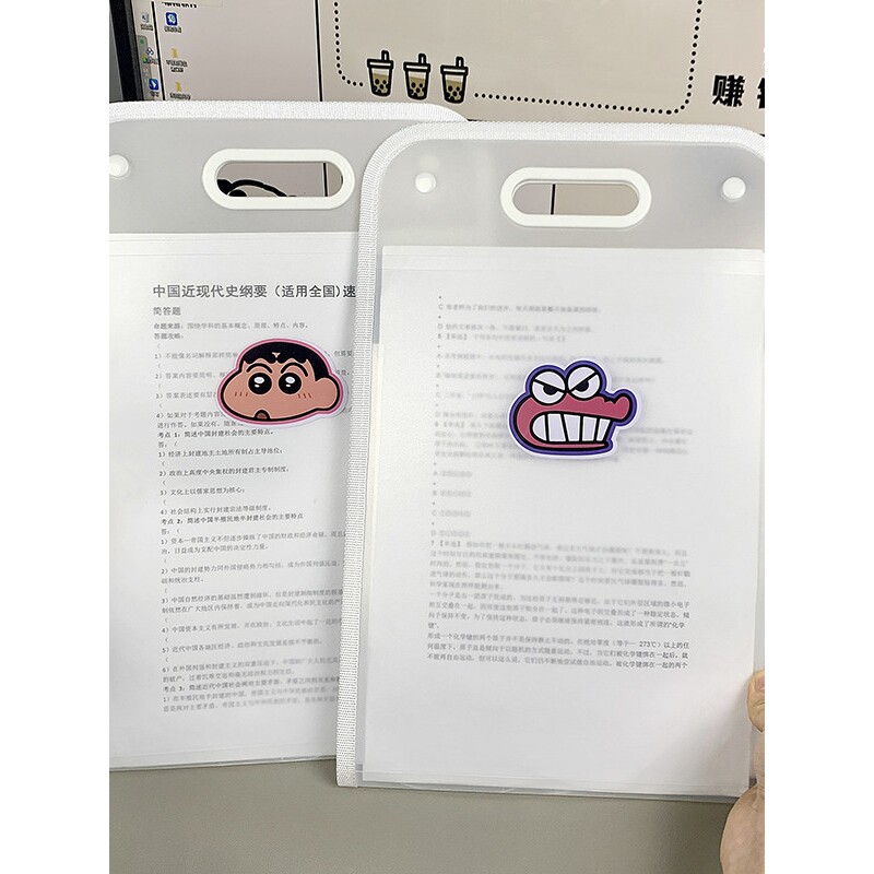 手提式日系儿童小新学生试卷夹风琴包文件袋文件夹文具大容量防水