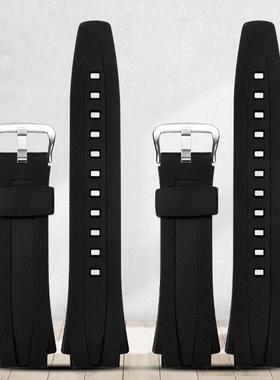 适用原装卡西欧CASIO表带AQ-160WAQ-163W防水运动树脂硅胶手表带