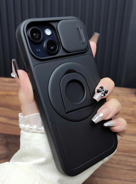 适用苹果17滑盖镜头16PROMAX旋转支架15防摔iphone14PROMAX肤感11磨砂13手机壳12/XSMAX全包XR/78P/SE简约A28