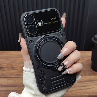 适用苹果16ProMax手机壳iPhone15玻璃镜头膜14Plus折叠支架13磁吸充电12防摔硅胶全包11保护套新款 C58