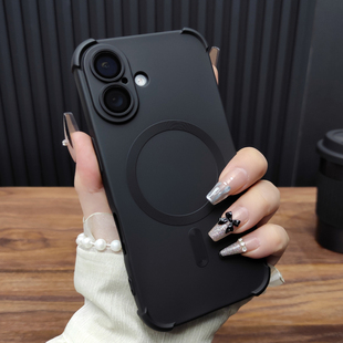 适用苹果17ProMax手机壳iPhone15玻璃镜头膜14Plus四角气囊防摔13磁吸充电12液态硅胶16全包保护套简约A08