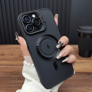 适用苹果17手机壳iPhone16ProMax磁吸15充电14Plus隐形折叠支架13PRO防摔软壳12磨砂硅胶保护套11时尚简约A43