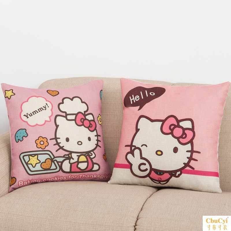 凯蒂新款韩式枕芯猫kitty猫抱枕套含芯 棉麻靠垫办公室靠背在类目 居家布艺, 靠垫/抱枕中 - 来自Buy2taobao.com提供专业的淘宝代购服务